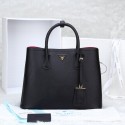 Replica 1:1 Prada Twin Saffiano Leather Cuir Large Tote BN2756 in Black with Gold Hardware LSS VS05317