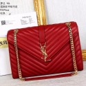 Replica 1:1 Saint Laurent Classic Large Monogram College Bag In Burgundy Matelasse Leather Y2590 VS08237
