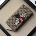 Replica AAA Gucci Embroidered Bee Zip Around Wallet 456863 VS09182
