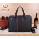 Replica AAA Gucci Original Guccissima Leather Business Briefcase G80211 Black VS07128
