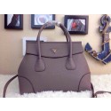 Replica AAA Prada Calfskin Leather Top Handle Bag in Grey Fug VS03341