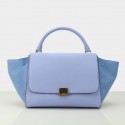 Replica AAAAA Celine Grainy&Suede Leather Trapeze Bag CL88037 SkyBlue VS09259