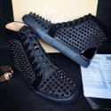 Replica AAAAA Christian Louboutin Louis Spikes Flat Black CL1240-1 VS05743