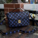 Replica AAAAA Louis Vuitton Clafksin Leather Pochette Metis Bag M40780 Blue VS06564
