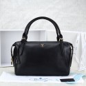 Replica Best 2014 Newest style Prada Hobo Boston tote bags 2865 in Black Original Clafskin Leather LSS VS05248