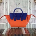 Replica Best Celine Tie Nano Top Handle Bag Original Leather CT98313 Orange&Blue VS03656