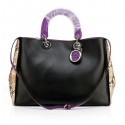 Replica Best Dior Jumbo Diorissimo Bag in Snake Leather CD0901 Black VS06420