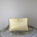 Replica Best Prada Croco Leather Clutch PD991 Gold VS00583