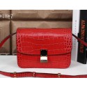 Replica Celine Classic Box Small Flap Bag Croco Leather C3118 Red VS06889
