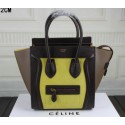 Replica Celine Luggage Micro Tote Bag Suede Leather C3308M Lemon&Brown&Khaki VS06867