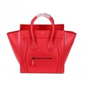 Replica Celine Luggage Mini Boston Tote Bags Calfskin Leather CL3308 Red VS06997