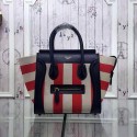 Replica Celine Luggage Mini Tote Bag Fabric CTA3308 Black&Red&White VS03021