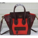 Replica Celine Luggage Nano Bag Original Leather C3308S Orange&Burgundy VS04027