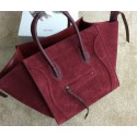 Replica Celine Luggage Phantom Bag Nubuck Leather 99013 Burgundy VS05896