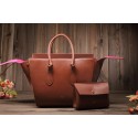 Replica Celine Luggage Phantom Original Leather Bags 3052 in Brown with a Clutch Bag YD VS09390