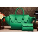 Replica Celine Luggage Phantom Original Togo Leather Bags 3052 in Green with a Clutch Bag YD VS09517