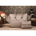 Replica Celine Luggage Phantom Original Togo Leather Bags 3052 in Grey with a Clutch Bag YD VS03382