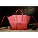 Replica Celine Luggage Phantom Square Tote Bag 3341 in Orange Red Original Import Palm Skin Leather VS04840