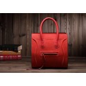 Replica Celine Luggage Phantom Square Tote Bag 3341 in Orange Red Suede Clemence Leather VS06448