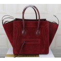 Replica Celine Luggage Phantom Tote Bag Suede Leather CT13341 Burgundy VS01116