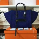 Replica Celine Medium Luggage Phantom Handbag In Dark Blue Canvas CT169952 VS08761