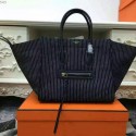 Replica Celine Medium Luggage Phantom Handbag In Navy And White Textile CT169952 VS05943