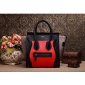 Replica Celine Micro Luggage 3307 in Red/Black Original Leather with Horse Hair YD VS04710