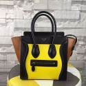 Replica Celine Micro Luggage Tote Bag Original Leather C164173 Yellow&Black&Brown VS02703