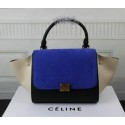 Replica Celine MINI Trapeze Bag Suede Leather CT3345 Royal&Black&OffWhite VS02980