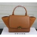 Replica Celine MINI Trapeze Bag Suede Leather CT3345 Wheat VS01052