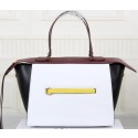 Replica Celine Ring Bag Smooth Calfskin Leather 176203 White&Black&Maroon VS02427