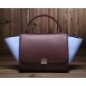Replica Celine Trapeze Bag Original Leather C3342 Burgundy&Lavender VS02335