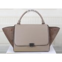 Replica Celine Trapeze Bag Original Litchi Leather CT3342 Grey VS07104