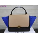 Replica Celine Trapeze Bag Suede Leather C3342 Apricot&Black&Royal VS00105
