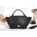 Replica Celine Trapeze tote Bag 3342 in Black Snake Leather VS05411