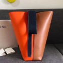 Replica Celine Twisted Cabas Orange and Brown Smooth Calfskin 030403 VS04381