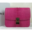 Replica Cheap Celine Classic Box Small Flap Bag Genuine Snake C11042 Rose VS07539