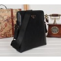 Replica Cheap PRADA Original Leather Messenger Bag P27196 Black VS03743