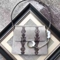 Replica Chloe Faye Smooth & Suede Calfskin Shoulder Bag Grey C301220 VS03926