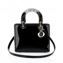 Replica Christian Dior CD6325 Black Patent Mini Lady Dior Bag Gold VS06881
