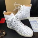 Replica Christian Louboutin Louis Spikes Flat White CL1240 VS05183
