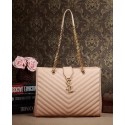 Replica Designer Saint Laurent Classic Monogramme Shopping Tote Bag Cannage Pattern Y5481 Apricot VS01692