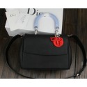 Replica Dior Be Dior Flap Bag Nappa Leather CD99018S Black&SkyBlue VS00581