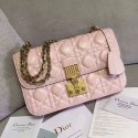 Replica Dior Dioraddict Flap Bag In Pink Cannage Lambskin D240601 VS07129