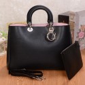 Replica Dior Diorissimo Bag in Smooth Calfskin Leather V801 Black VS07557