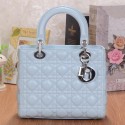 Replica Dior Lady Dior Bag Light Blue Sheepskin Leather S805 Silver VS05246