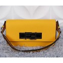 Replica Fendi 3BAGUETTE Two-Tone Calfskin Clutch 8BR720 Yellow VS01282