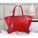 Replica Fendi 3Jours Tote Bag Croco Leather 8BH272 Red VS01222
