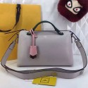 Replica Fendi By The Way Small Boston Bag Original Leather Grey&Black FD0805 VS02417