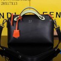 Replica Fendi By The Way Tote Bag Calfskin Leather F2350 Black&Orange VS05473